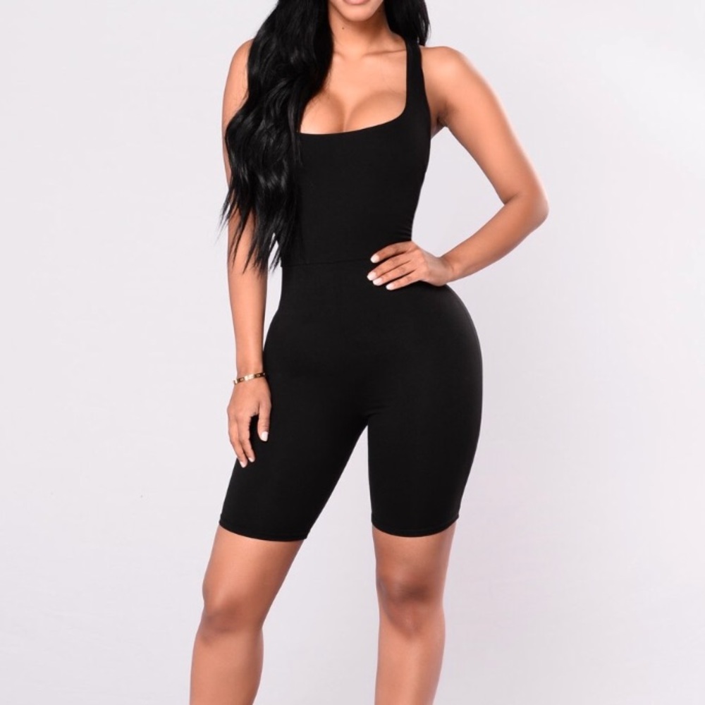 Fashion Nova Biker Short Romper